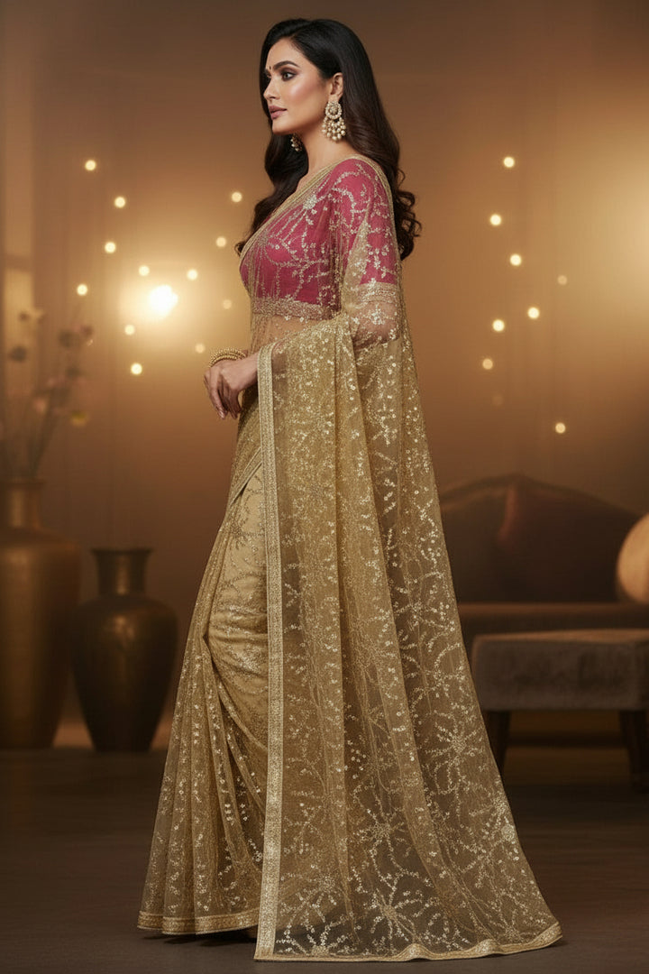 Softest Landing Designer Net Saree