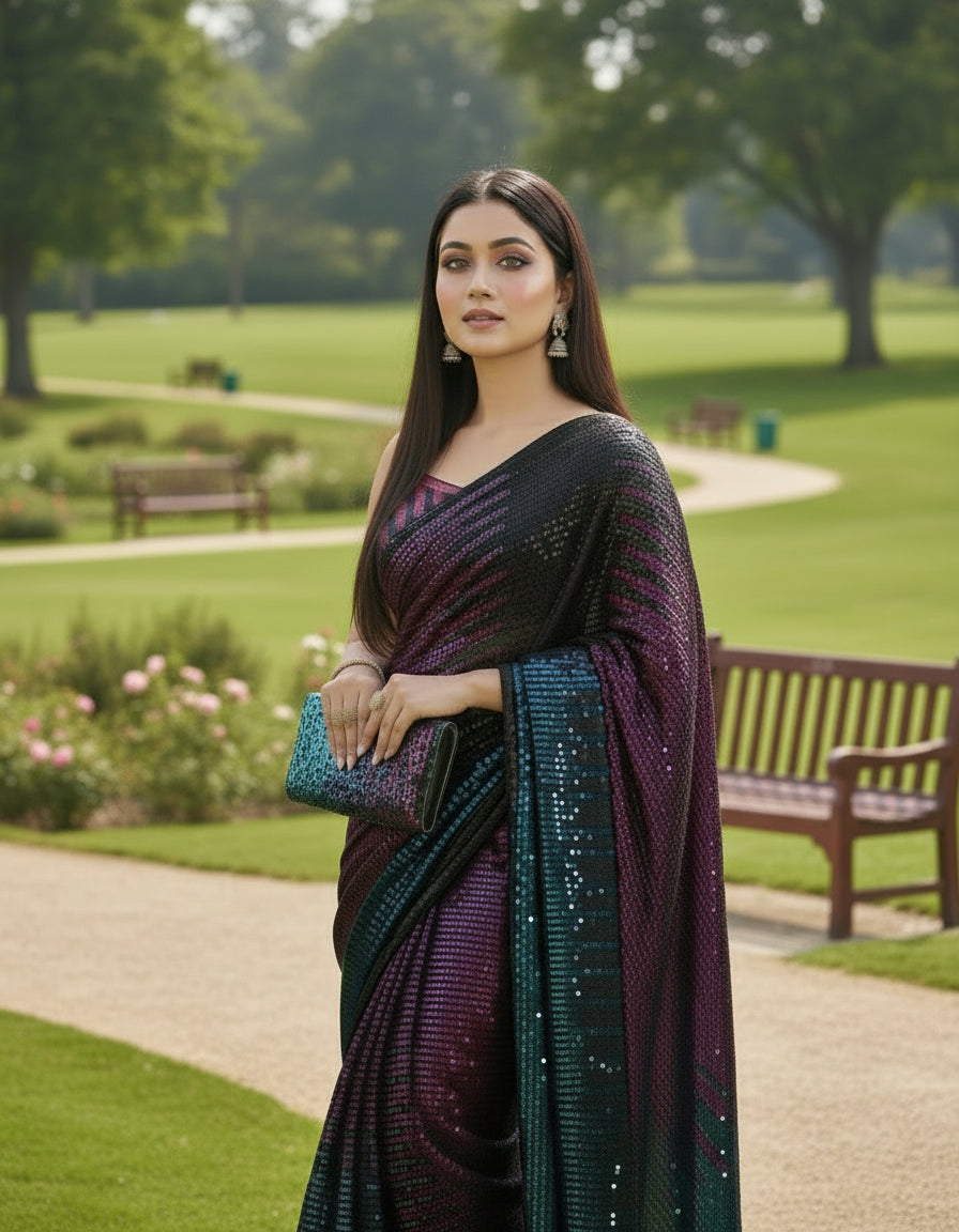 Gala Glow Georgette Saree