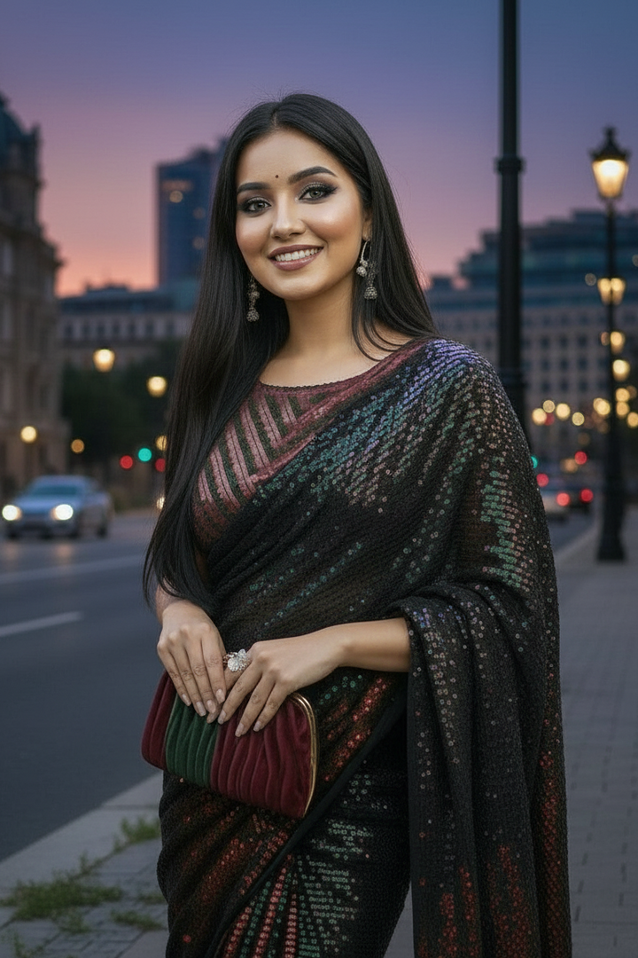 Gala Glow Georgette Saree