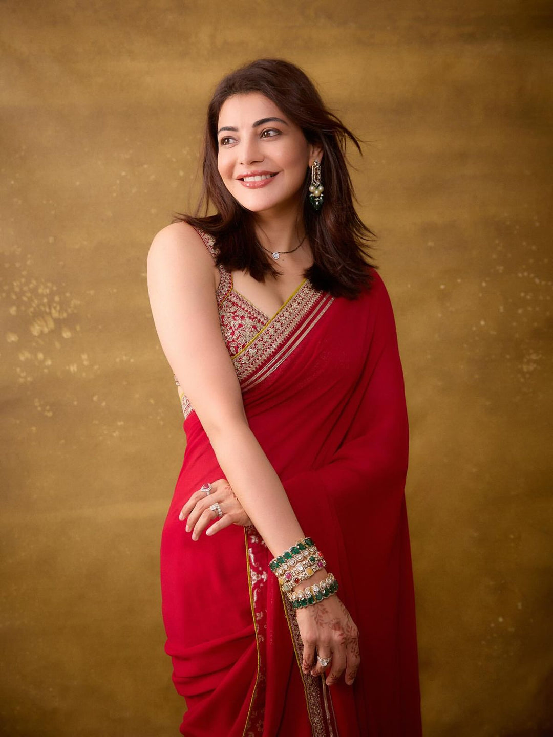 Actress Kajal Aggarwal Inspired Rangoli Silk Saree