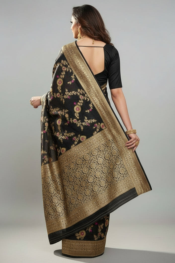 Avid Love - A Beautiful Floral Banarasi Saree