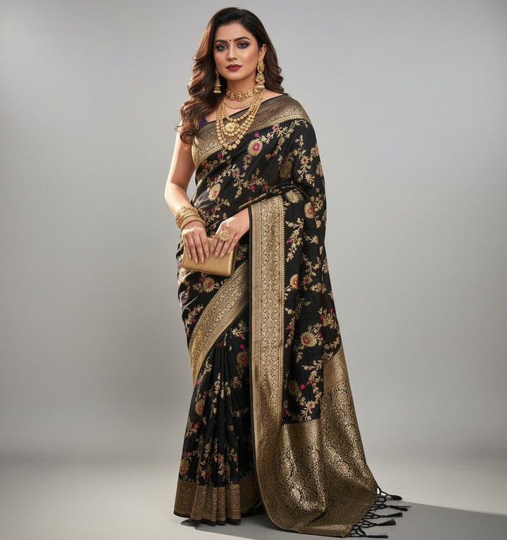 Avid Love - A Beautiful Floral Banarasi Saree