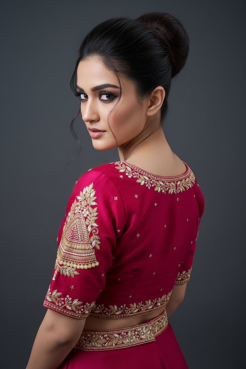 Vichitra Queen- Designer Blouse(Pink)