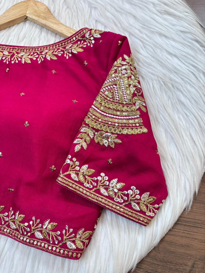 Vichitra Queen- Designer Blouse(Pink)