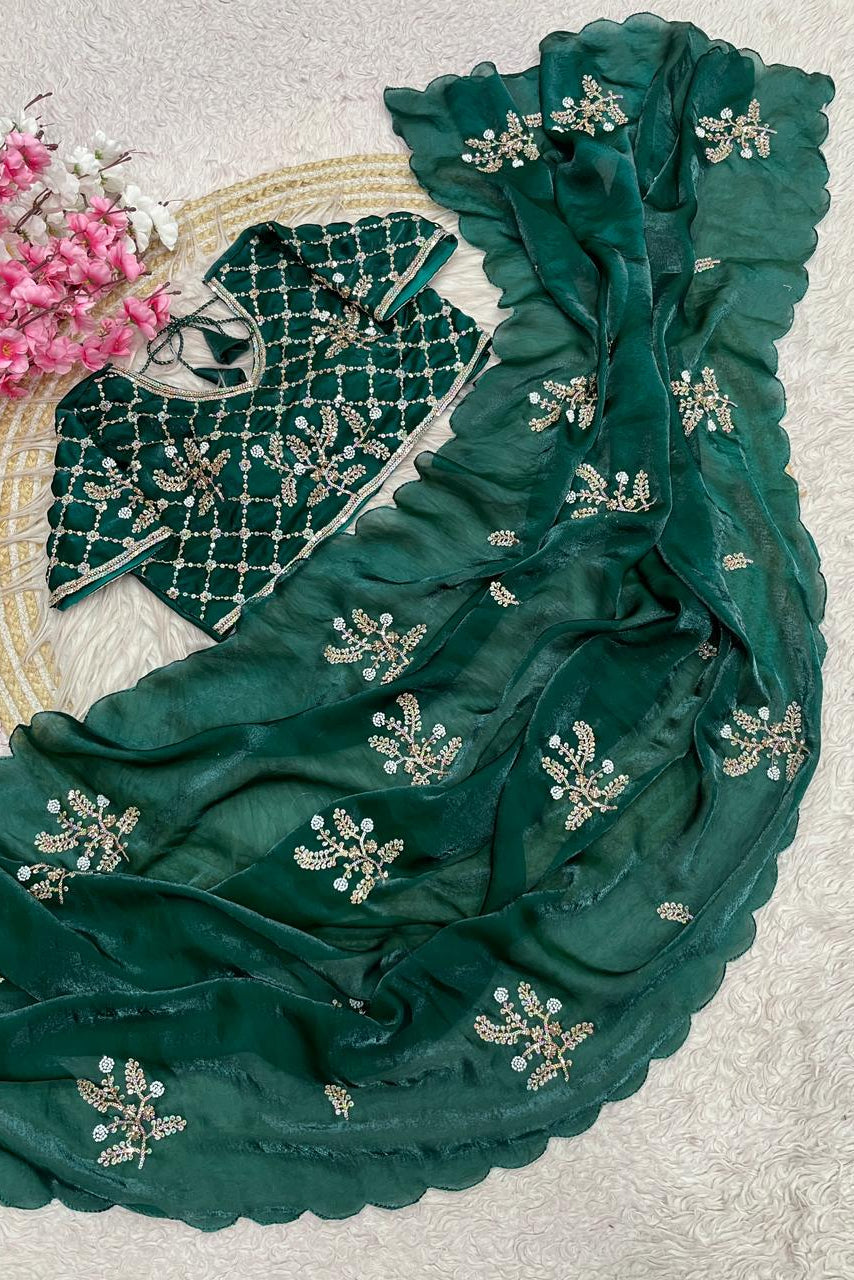 An Elegant Story Fancy Satin Silk Saree