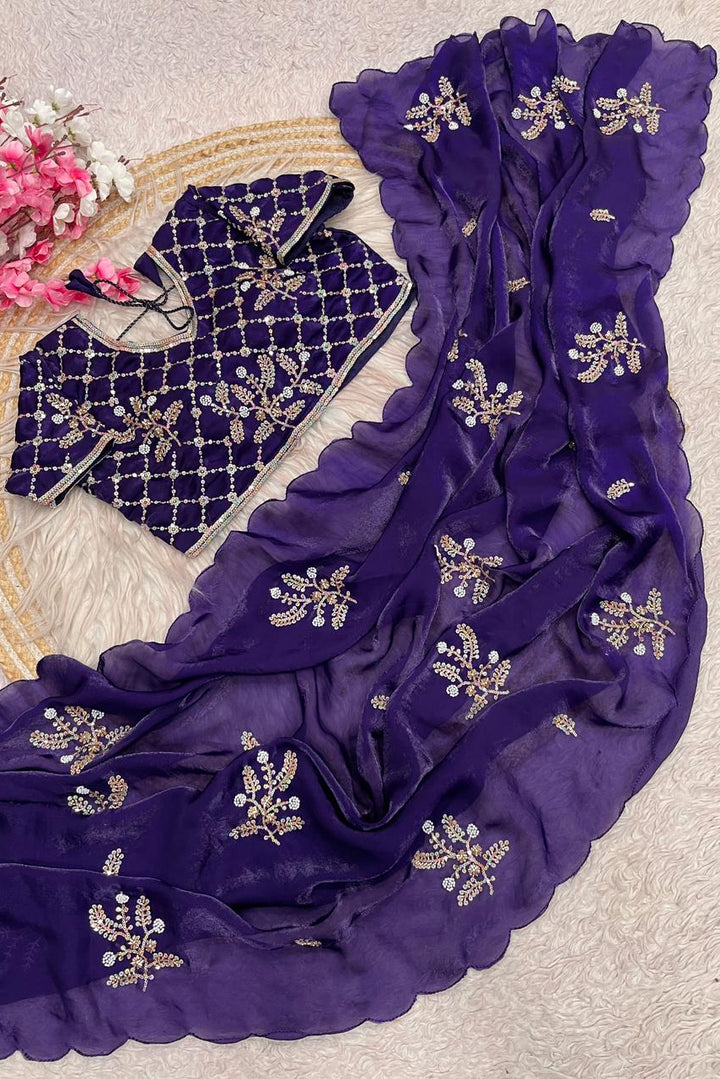 An Elegant Story Fancy Satin Silk Saree