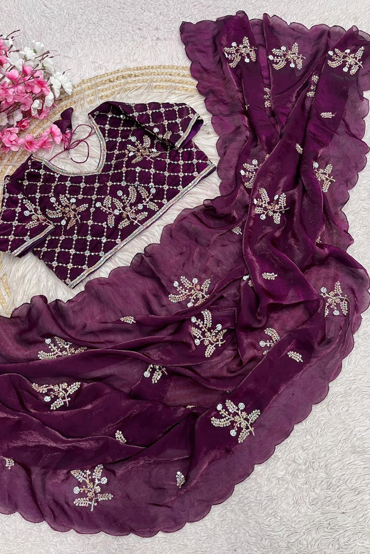 An Elegant Story Fancy Satin Silk Saree