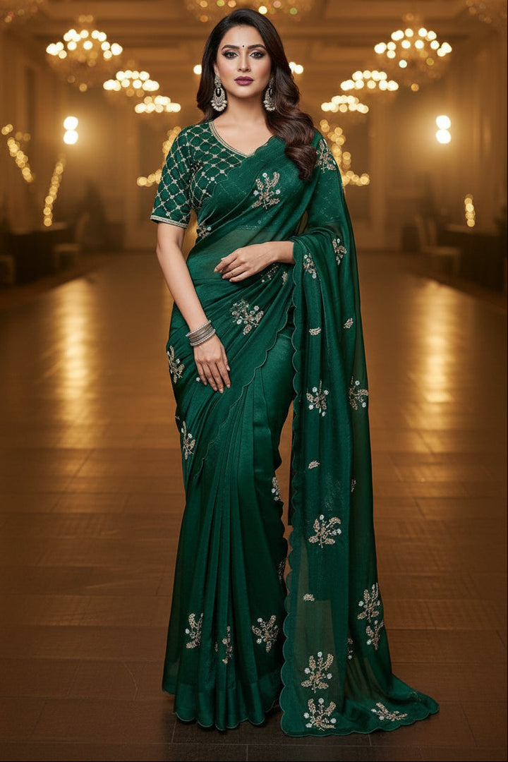 An Elegant Story Fancy Satin Silk Saree