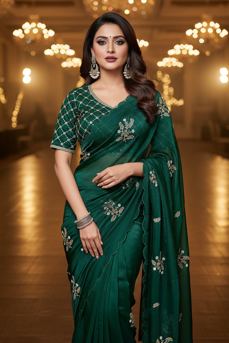 An Elegant Story Fancy Satin Silk Saree