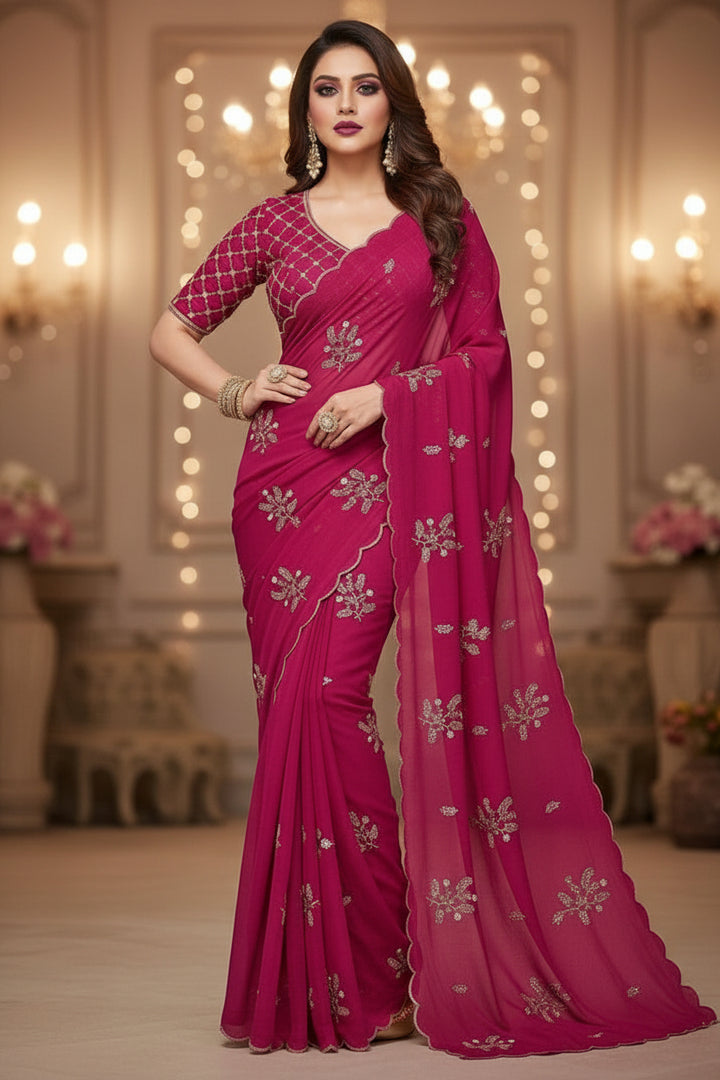 An Elegant Story Fancy Satin Silk Saree