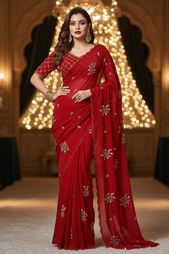 An Elegant Story Fancy Satin Silk Saree