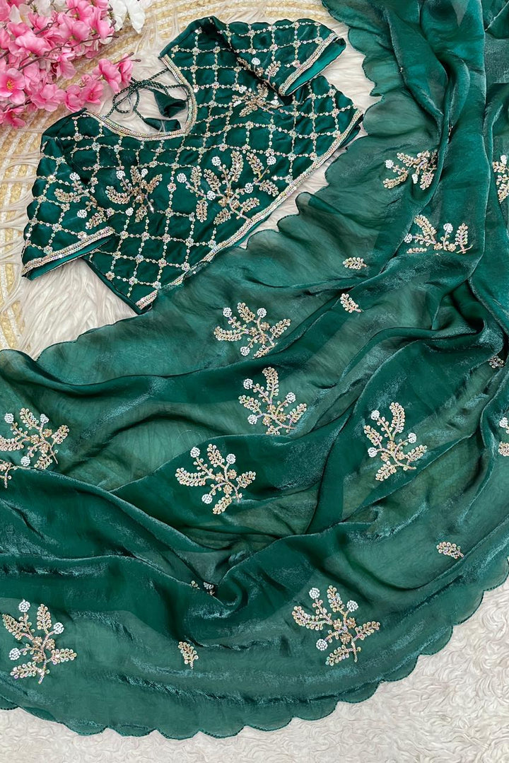 An Elegant Story Fancy Satin Silk Saree