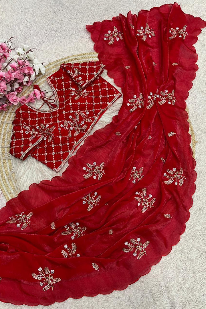 An Elegant Story Fancy Satin Silk Saree