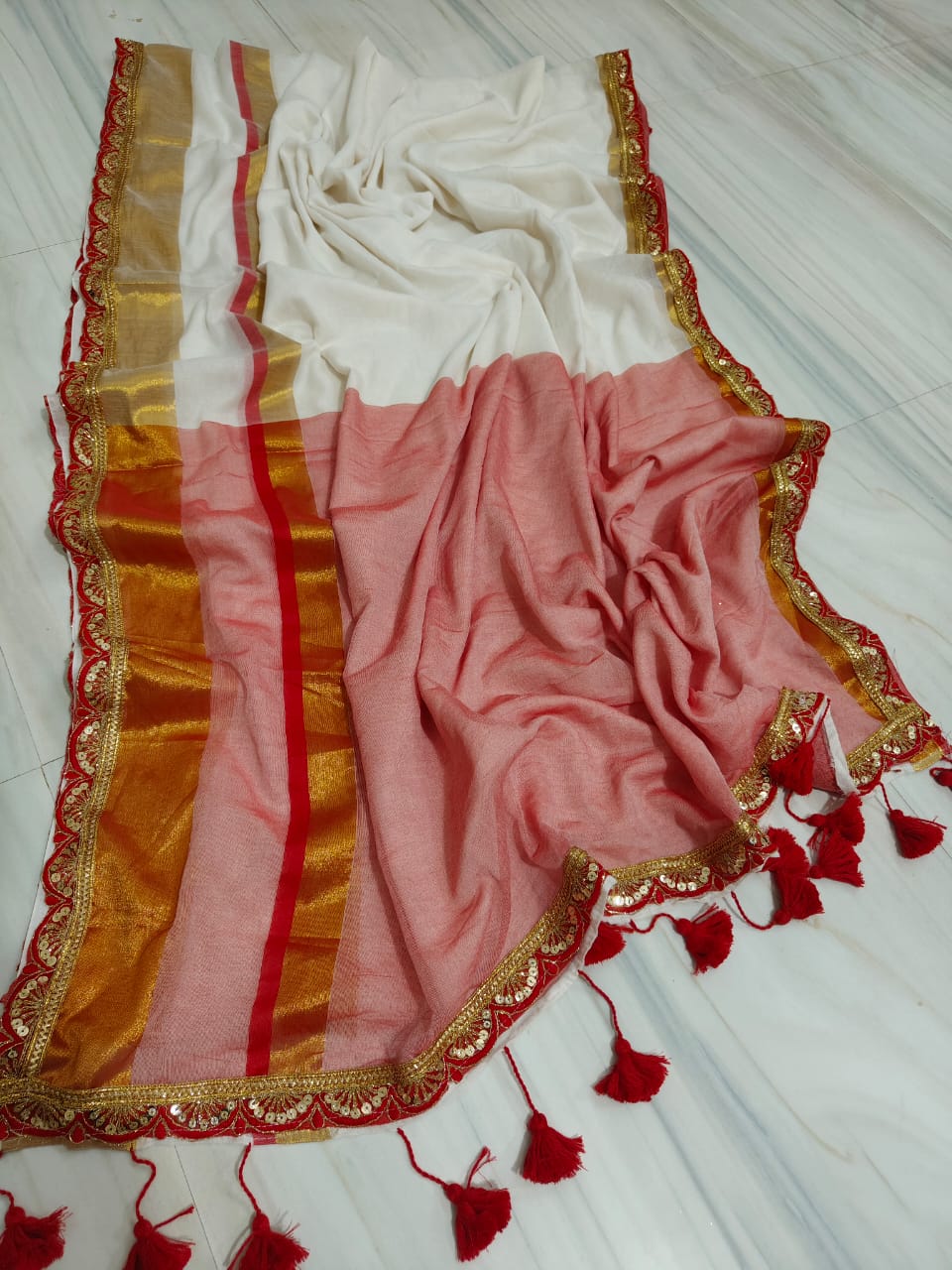 Fantasy Glimmer Mul Cotton Saree