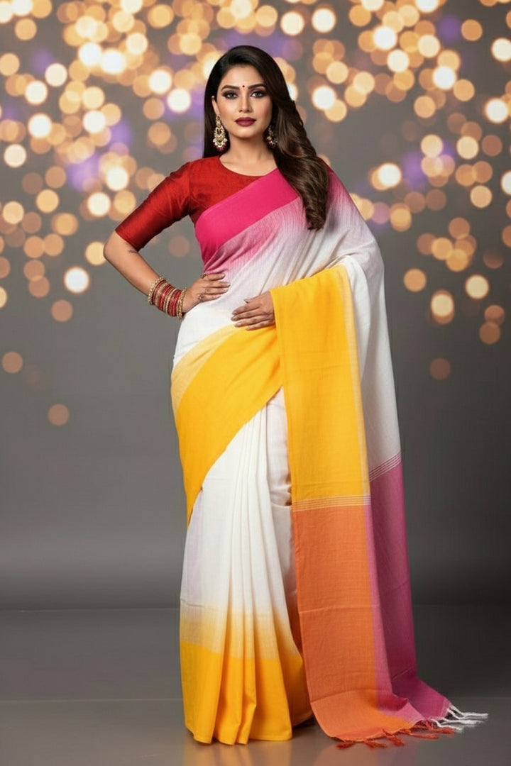 Shoroter Pathe Khadi Cotton Saree