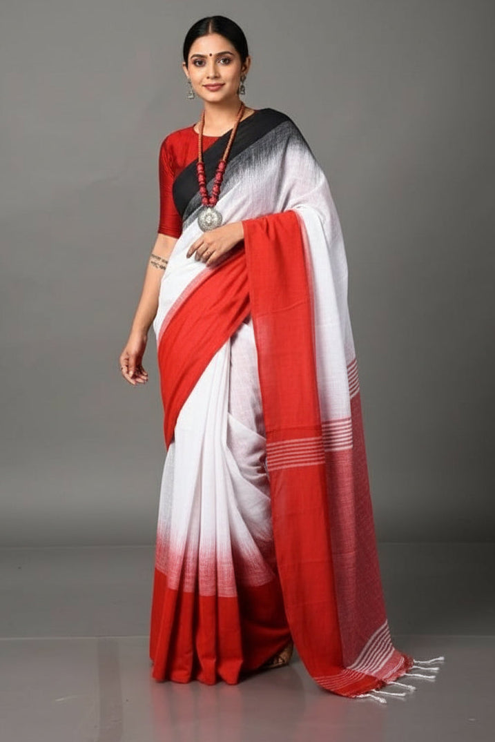 Shoroter Pathe Khadi Cotton Saree