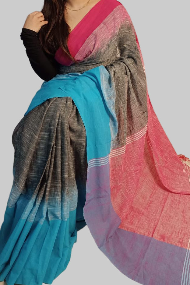 Shoroter Pathe Khadi Cotton Saree