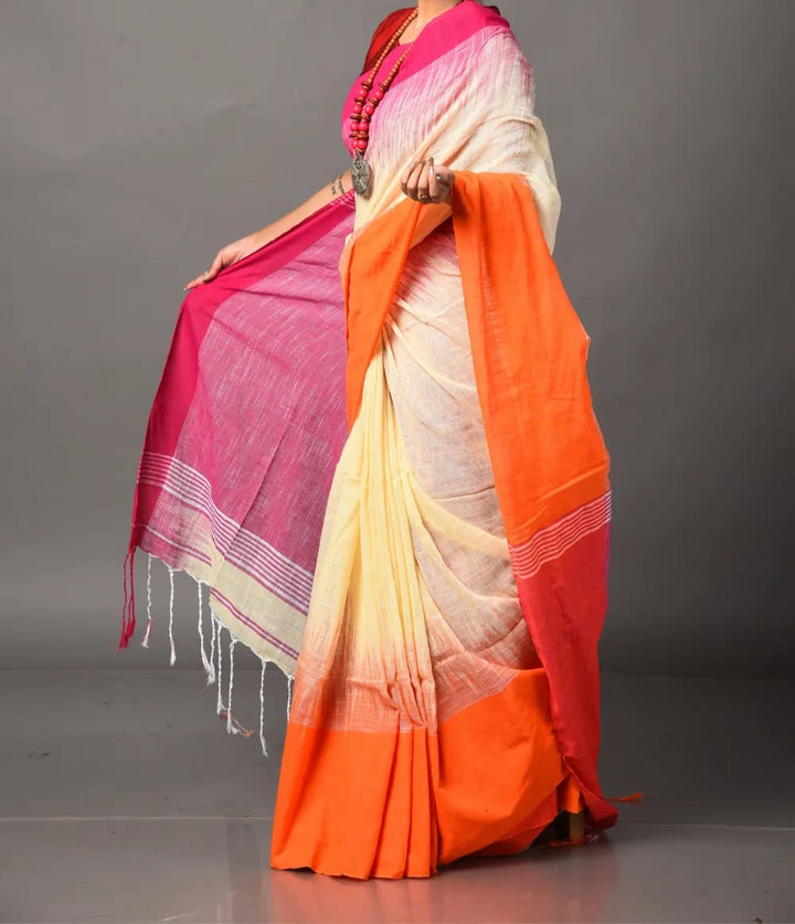 Shoroter Pathe Khadi Cotton Saree