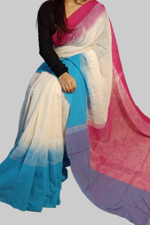 Shoroter Pathe Khadi Cotton Saree