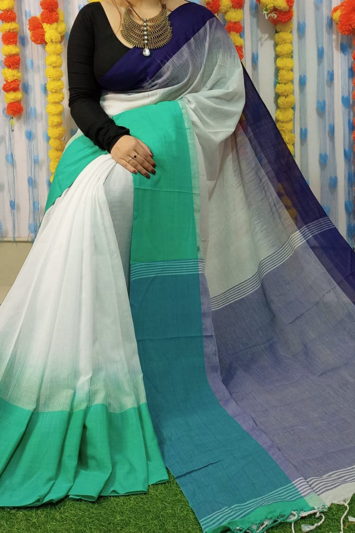 Shoroter Pathe Khadi Cotton Saree