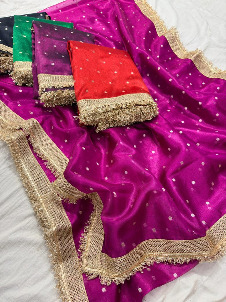 Art On Fabric Tissue Banarasi Silk Saree