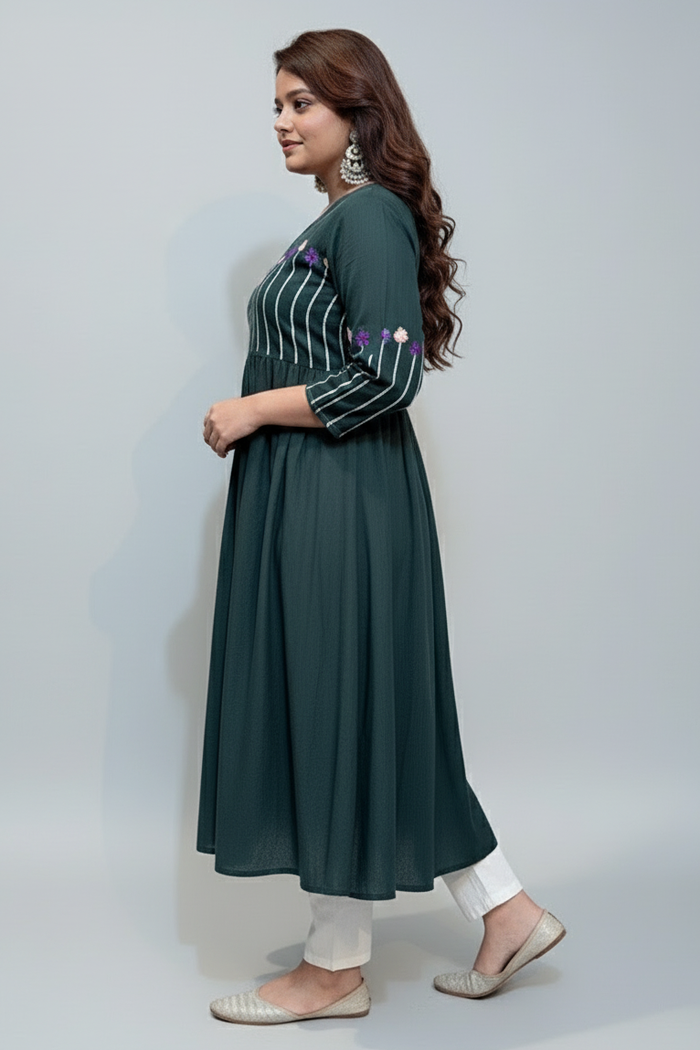 Very Smart Look- Cotton Kurti Set