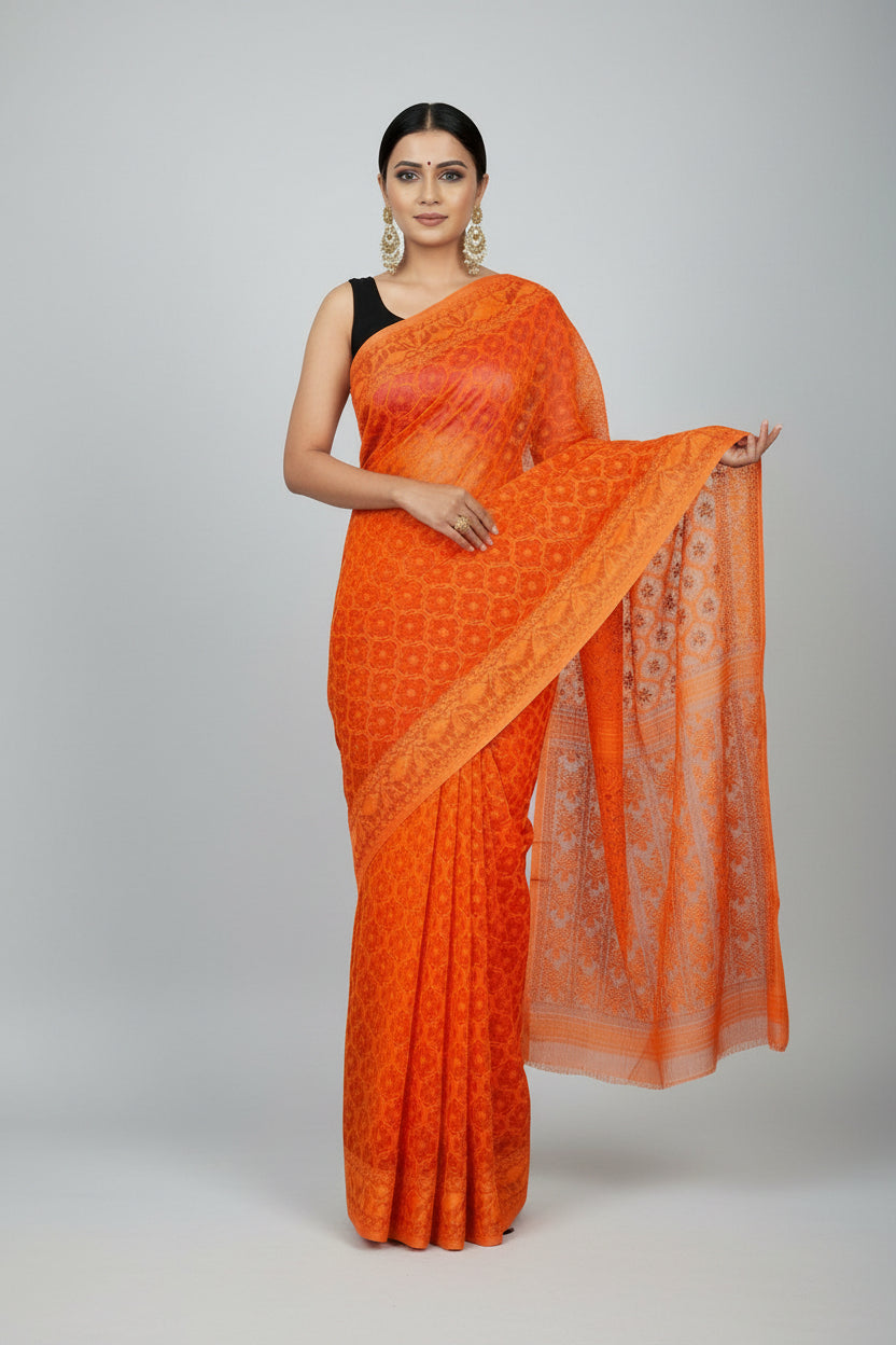 Chithi’r Shur Dhakai Jamdani Saree – Monamaar