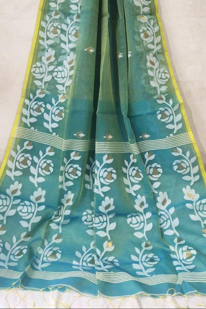 Rani Golap Muslin Banarasi Saree