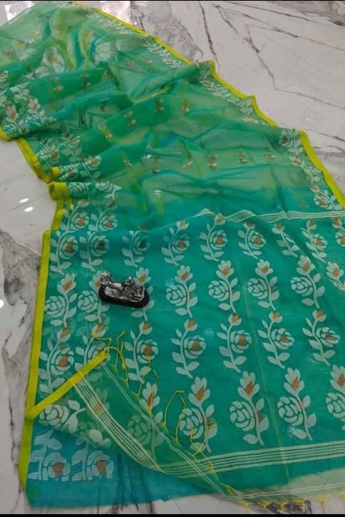 Rani Golap Muslin Banarasi Saree