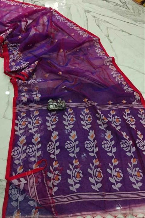 Rani Golap Muslin Banarasi Saree