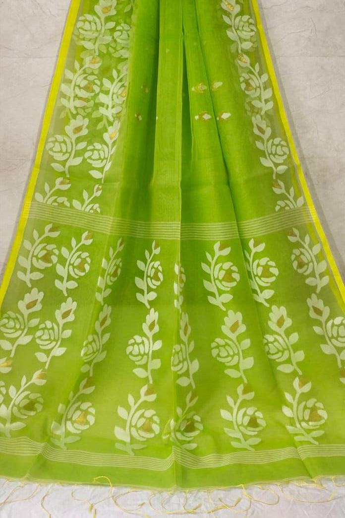 Rani Golap Muslin Banarasi Saree