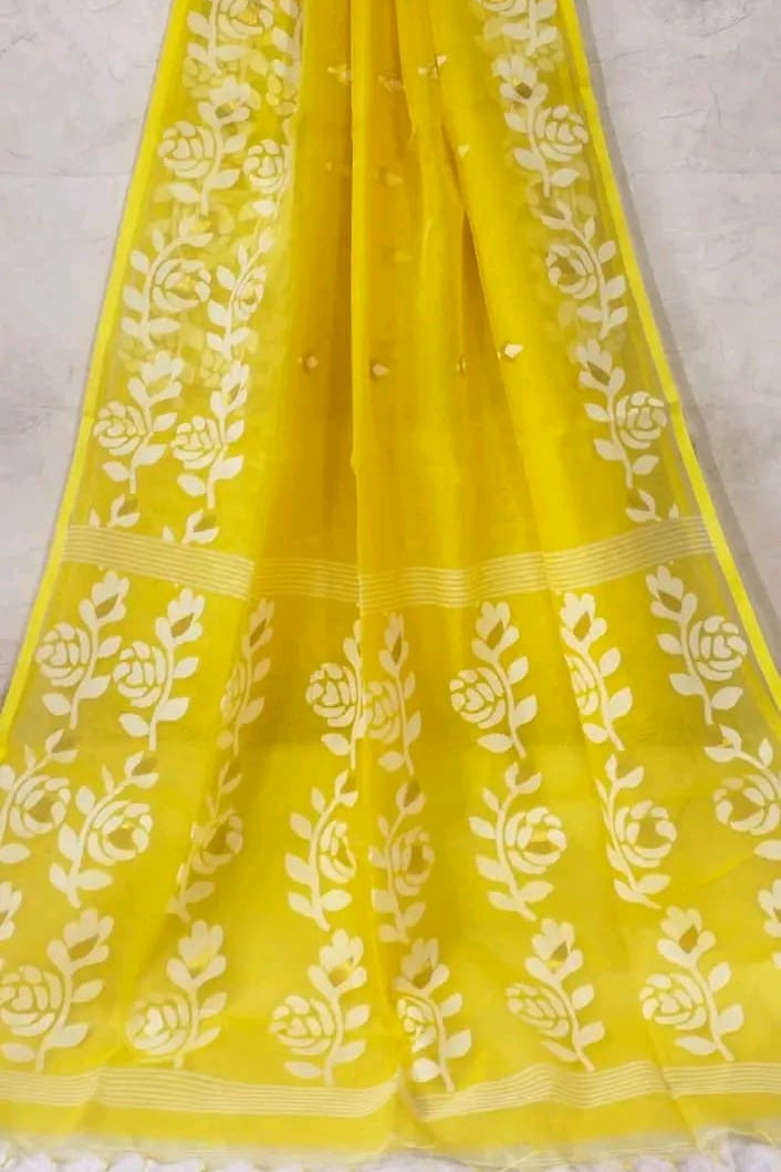 Rani Golap Muslin Banarasi Saree