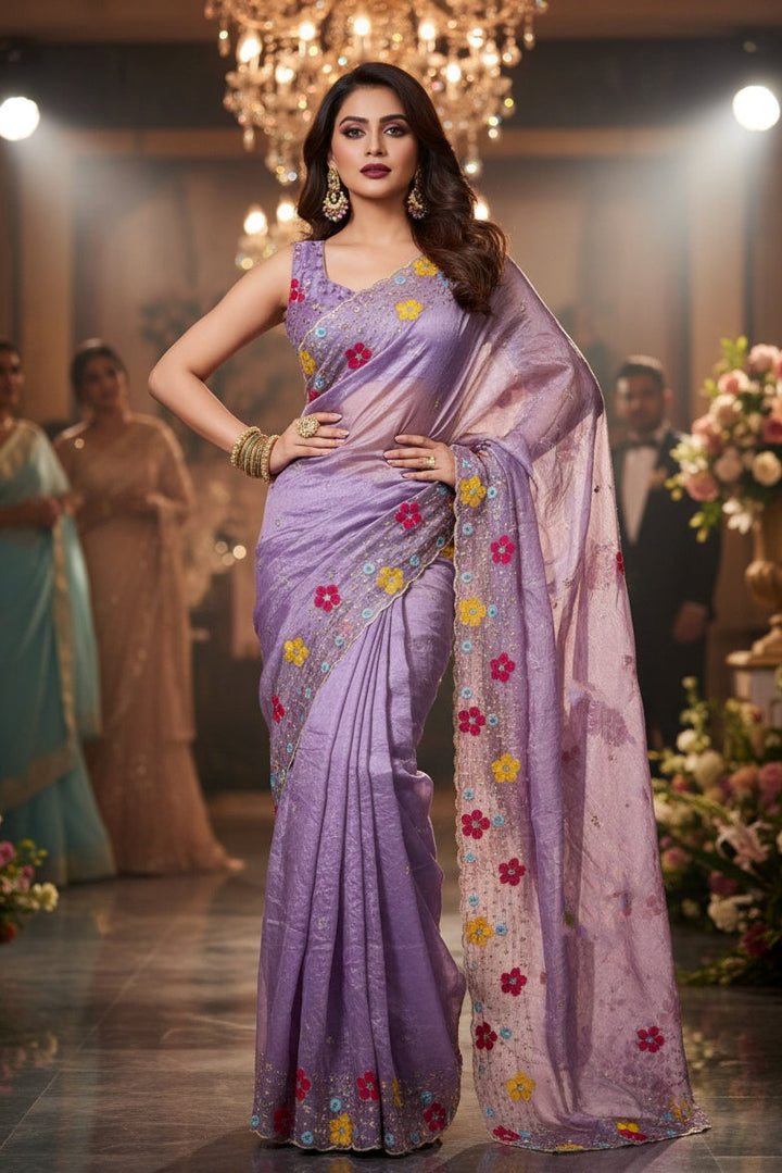 A Beautiful Gold Crush Silk Saree