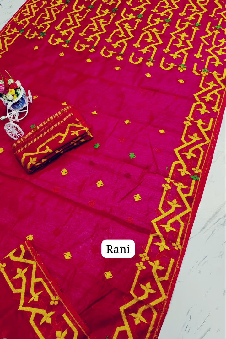 Chorui Pakhi Muslin Dhakai Jamdani Saree