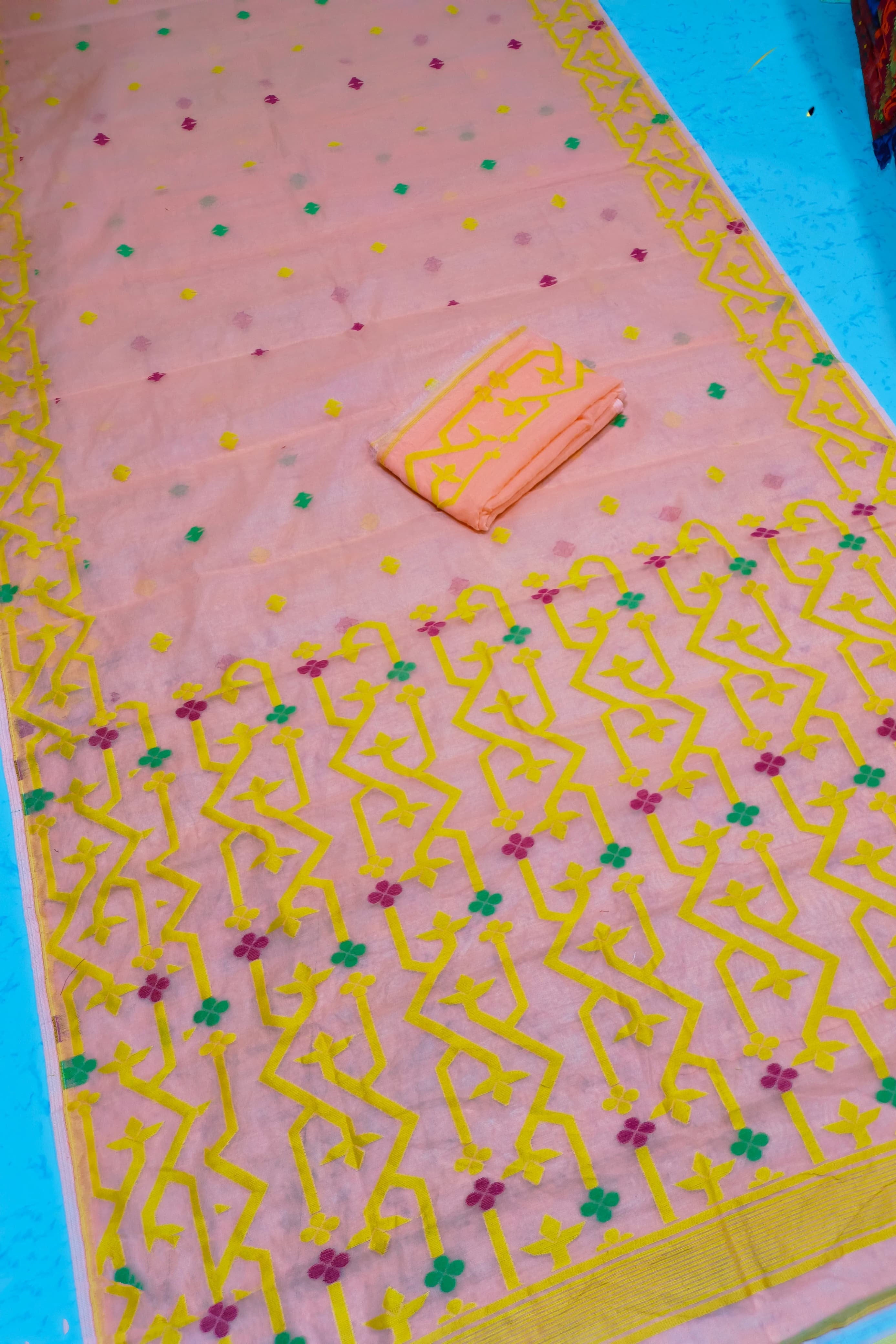 Chorui Pakhi Dhakai Jamdani Saree – Monamaar
