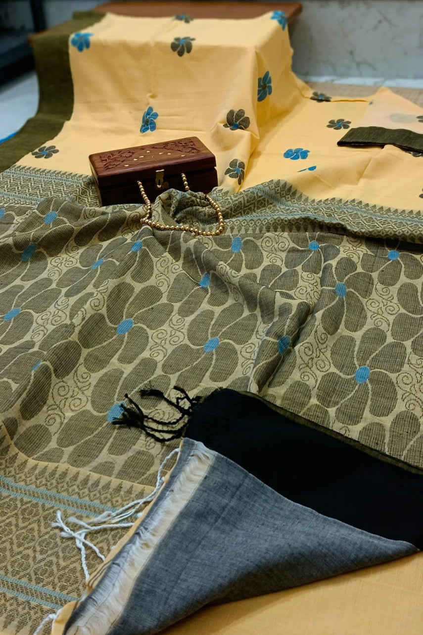 Moner Shokal Mercerised Cotton Saree