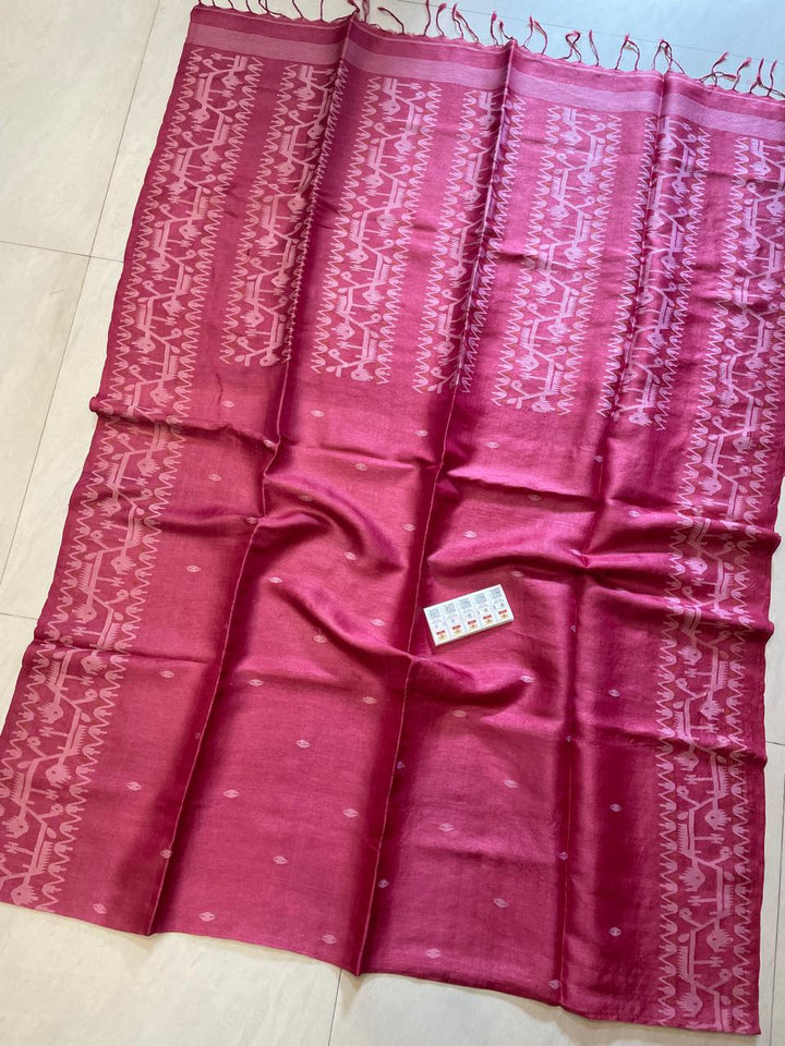Hridoy Bindu Gachi Tussar Jamdani Saree