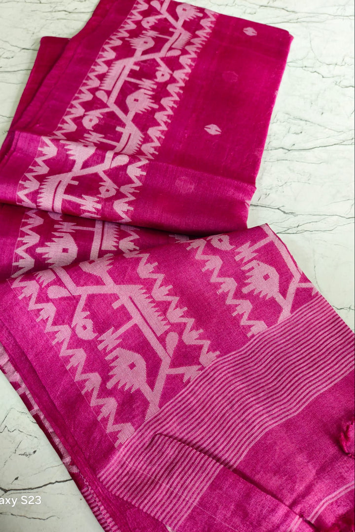 Hridoy Bindu Gachi Tussar Jamdani Saree