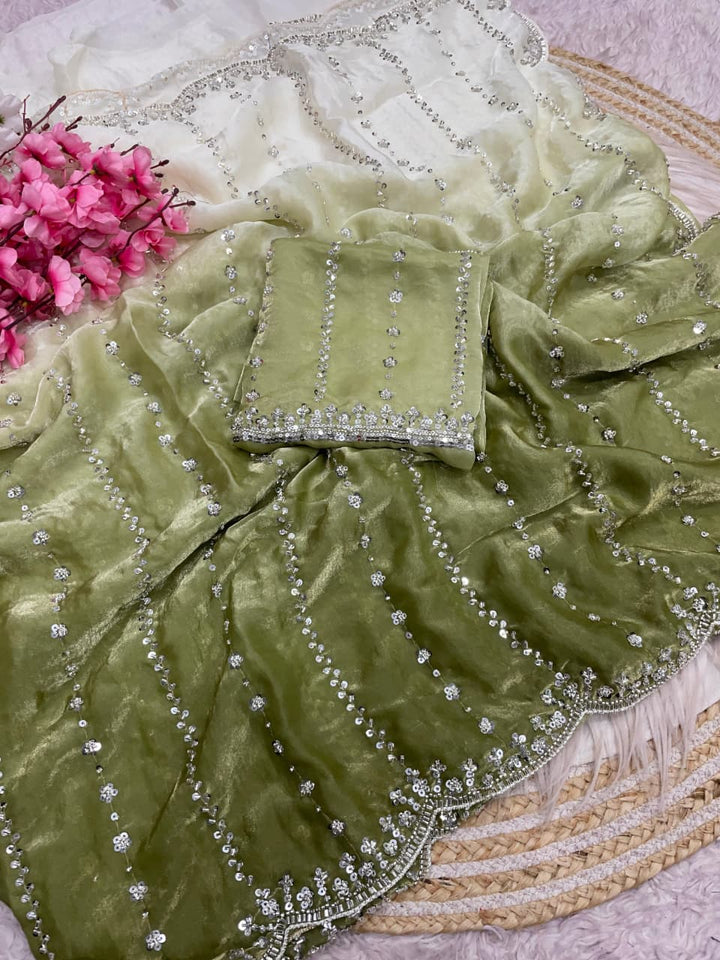 Whispering Breeze Fancy Silk Saree