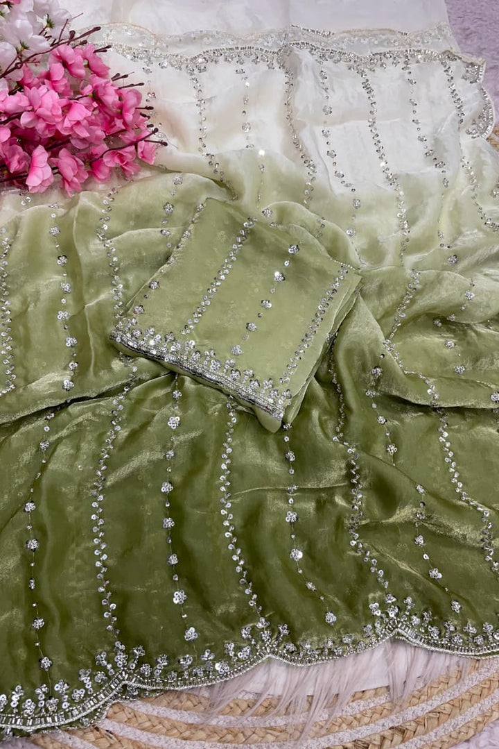 Whispering Breeze Fancy Silk Saree