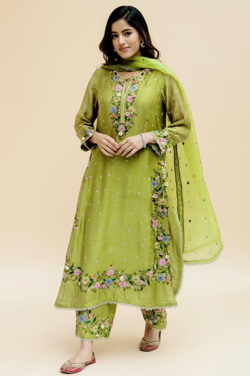 Floral Wind Georgette Kurti Set
