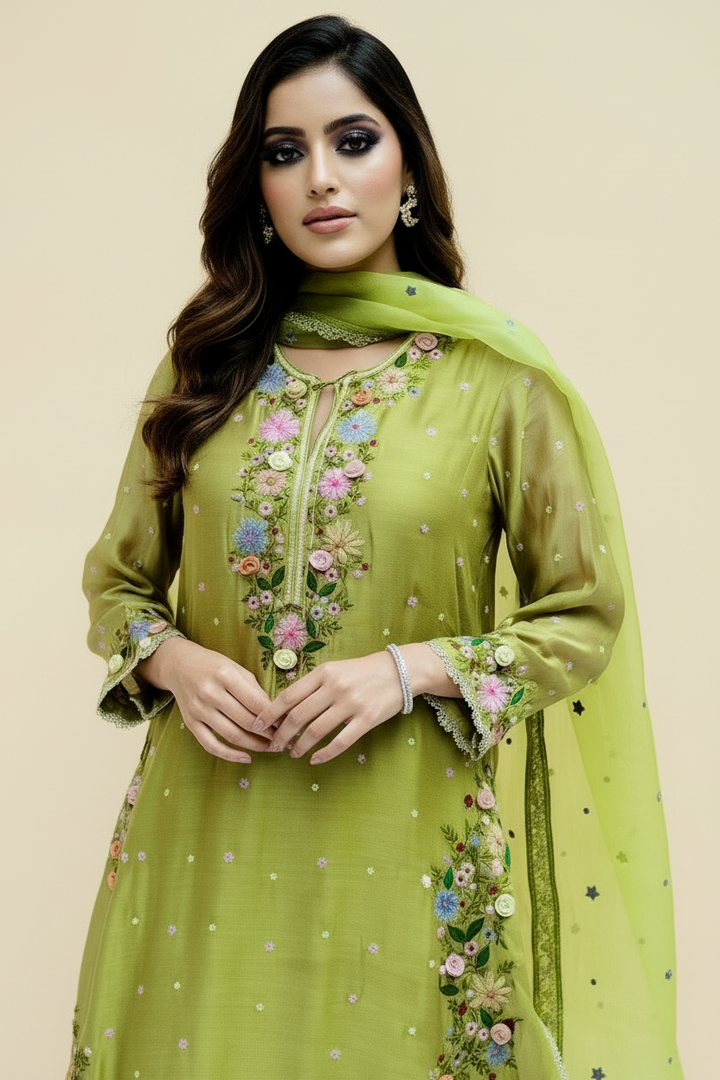 Floral Wind Georgette Kurti Set