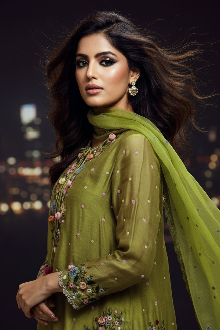 Floral Wind Georgette Kurti Set