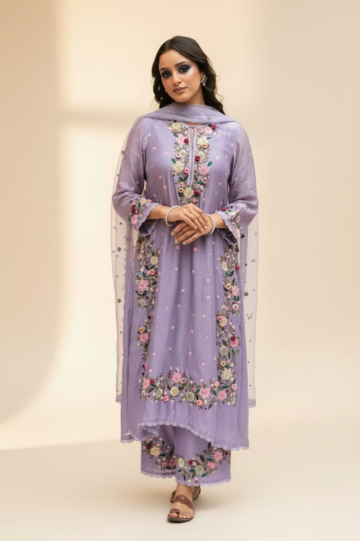 Floral Wind Georgette Kurti Set