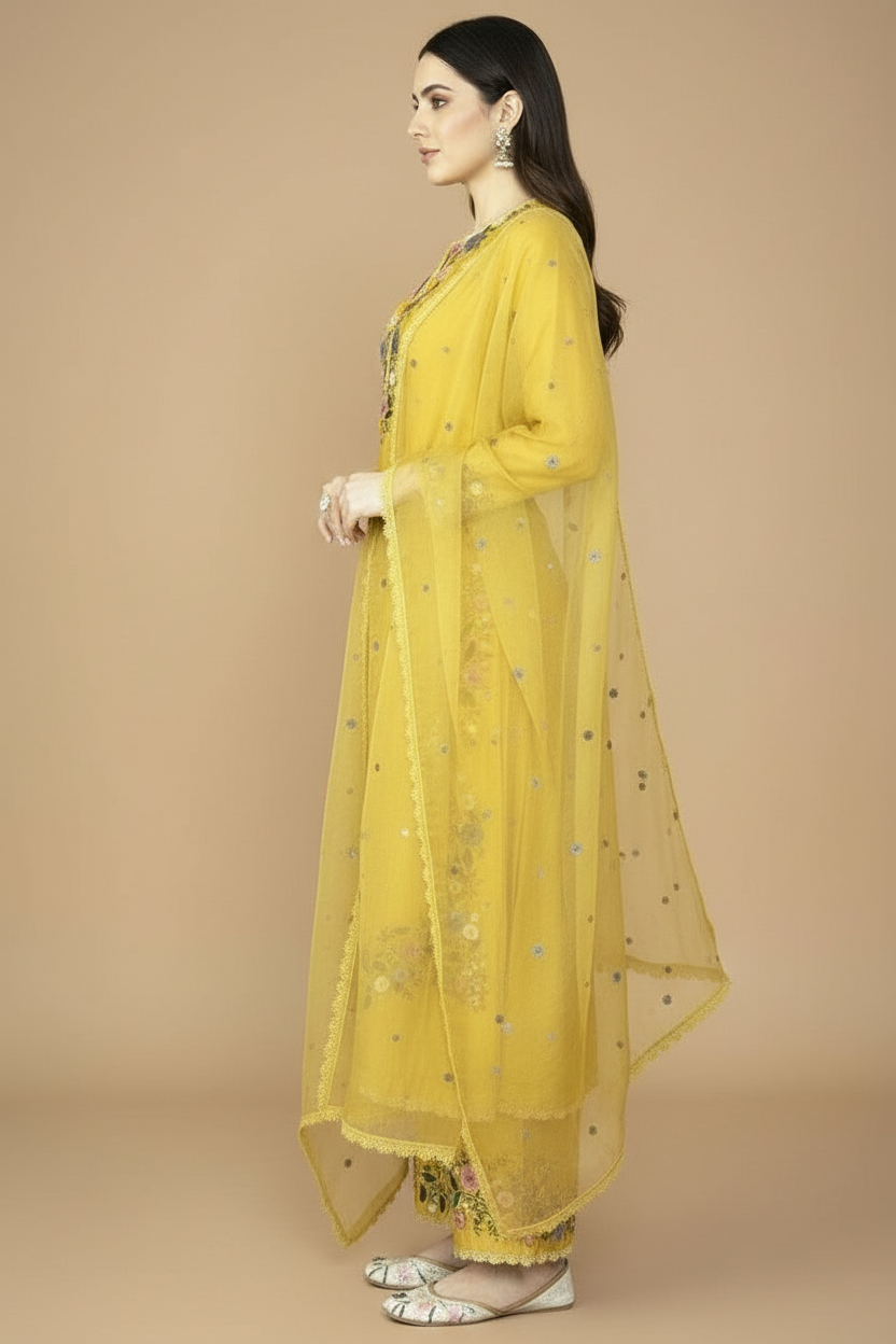 Floral Wind Georgette Kurti Set