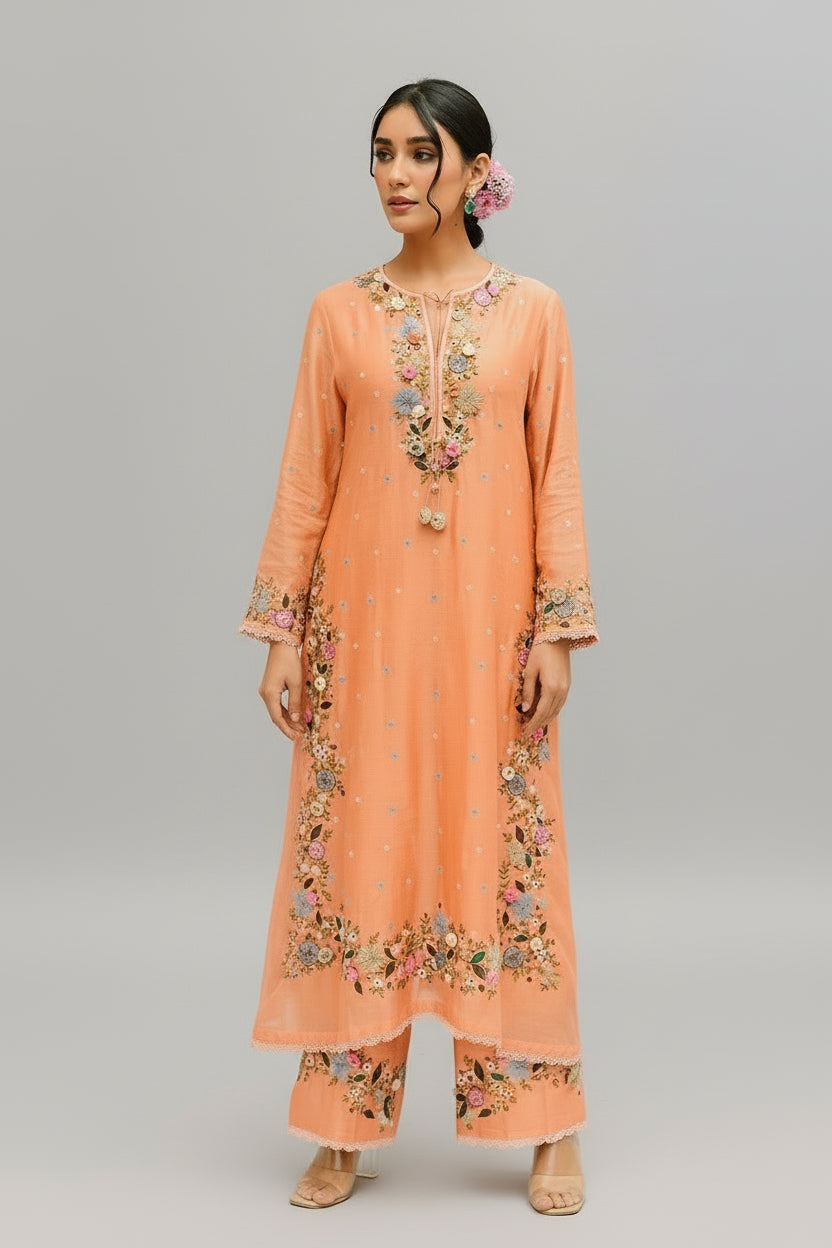 Floral Wind Georgette Kurti Set