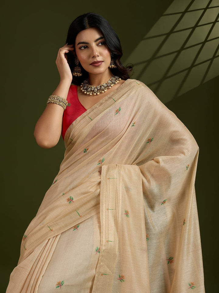 Plum Regalina Muga Cotton Paithani Saree