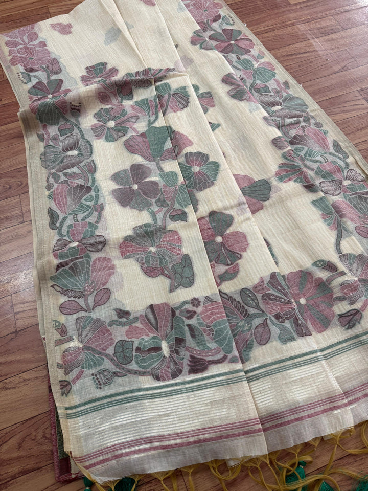 Petal Reverie Muga Silk Saree