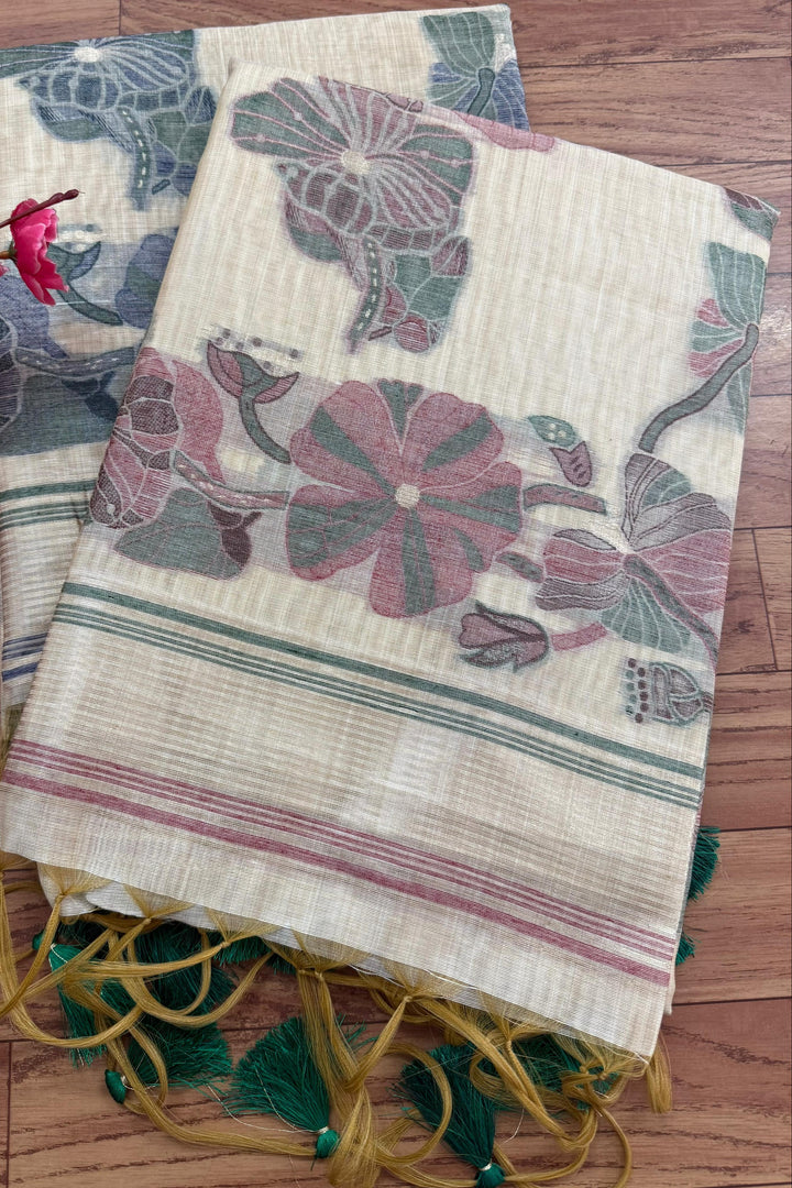 Petal Reverie Muga Silk Saree