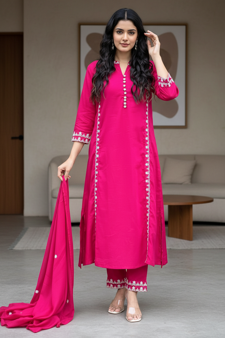 Queenly Mirage Cotton Kurti Set